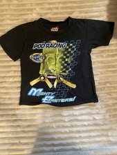 Vintage Star Wars Black Racing Tee with Red and Blue Accents Boys Size 4