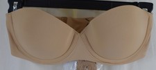 Calvin Klein Women Perfectly Fit Strapless Convertible PushUp Bra Beige Size 32D