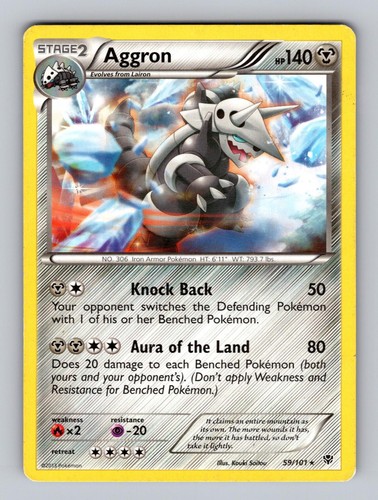 Aggron 59/101 Rare Plasma Blast Pokemon Lightly Played