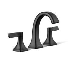 Kohler Riverly Widespread bathroom sink faucet, 1.2 gpm Matte Black