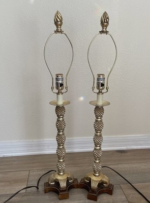 Pair of Uttermost Buffet Table Lamp Gold Brushed Copper Bronze Base Finished 30 