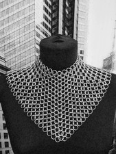 Chainmail Necklace, 10 mm Aluminium Chainmail Collar, Designer necklace Costume