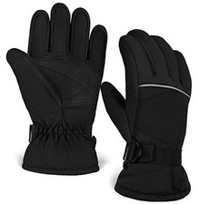 Kids Winter Gloves - Snow  Ski Waterproof Thermal Small: 5-6 years old Black