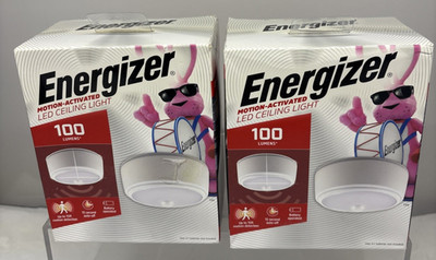 2 X Energizer Battery Operated Motion Activated LED Ceiling Night Light (B46