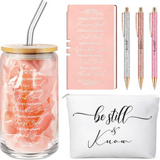 6 Pcs Christian Gifts for Women Bible Verse A6 Leather Journal Notebook 16 Oz Gl