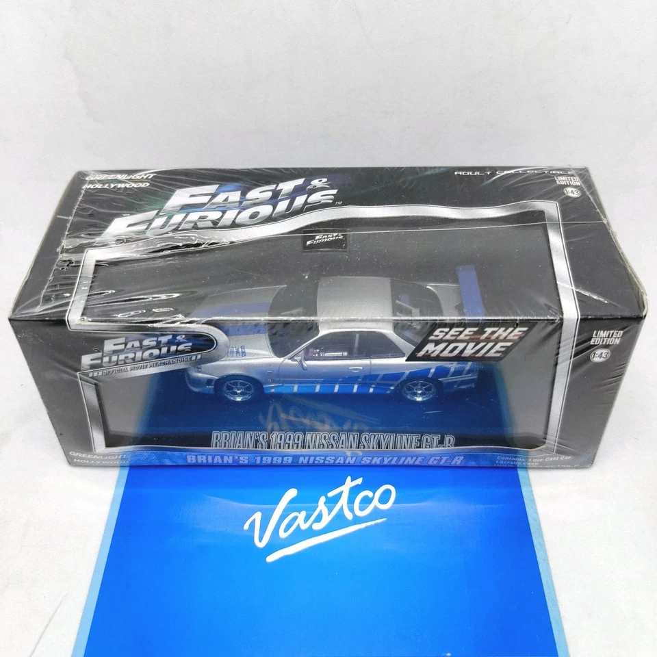 Nissan Skyline GT-R 1999 Fast & Furious Brian's escala 1:43 Greenlight #86208 Foto 2 de 4
