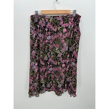Y2K Fairy Midi Skirt Women Sz 14 Boho Indie Floral Spring Ruffle Hippie Festival
