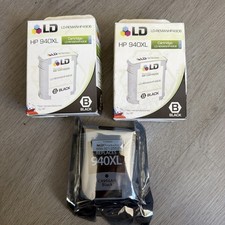 New Genuine HP 940XL Black Color 3 Pack Ink Cartridges Officejet Pro K5400 K550