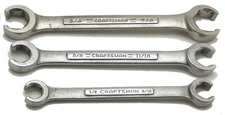 3 Craftsman Dual Flare Nut Offset Wrench Set 1/2"-7/8" 44172 Made in USA Used