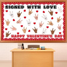 Valentines Day Bulletin Board Decorations Set Signed with Love Classroom Deco...