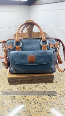 Dooney & Bourke Blue Teal Pebble Leather Satchel Crossbody