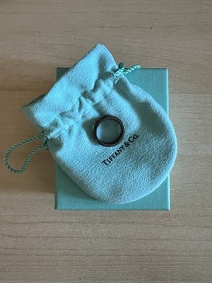 Tiffany & Co Titan 1837 Ring mit schmalem Band Midnight Black Größe 5