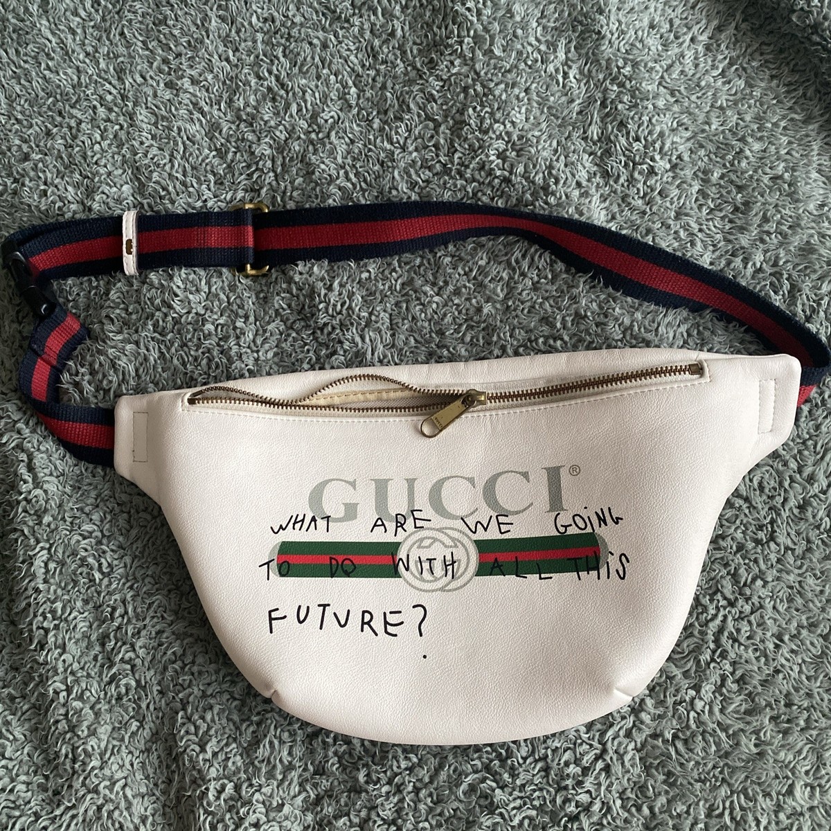 GUCCI Coco Capitan Logo Belt Bag Bum Bag White UK