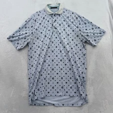 Greyson Polo Shirt Mens M Blue Geometric Golf Performance Athletic Sports