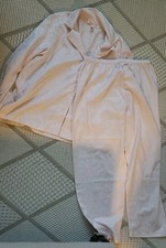 Oscar De La Renta Pink Label Pajamas L Pink Damask Shirt Pants Cotton Blend NWOT