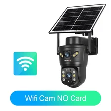 WIFI Outdoor Solar Camera 8MP Dual Lens PIR Sim Card Built in Night Vision Water