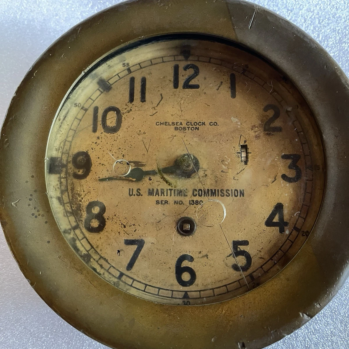 1940's Chelsea Clock US.Navy 掛け時計アンティーク Vintage WWII 1941 Chelsea Mark I Deck Clock US Navy Military Wall