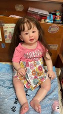 Handmade 28Inch Toddler Girl Reborn Baby Doll Rooted Hair Kids Birthday Gift Toy
