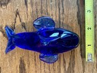 VINTAGE COBALT BLUE ART GLASS DOLPHIN FIGURINE — photo 5