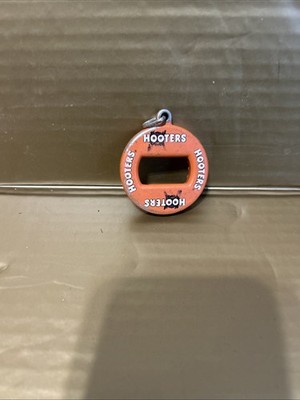 Hooters Restaurant 2 Inch Round Bottle Opener Key Chain by Bev Key