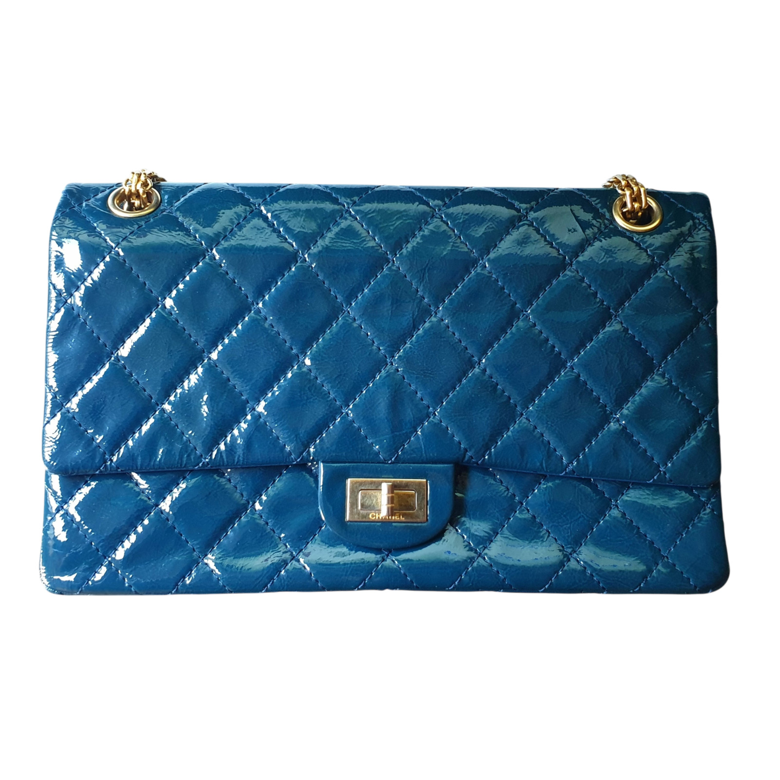 CHANEL 2.55 Reissue Medium Petrol Gold Hardware - Rare Color - Very Clean image 3