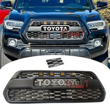Grill For Tacoma 2016-2023 Bumper Grille Black Mesh Grill W4leds Garnish Sensor