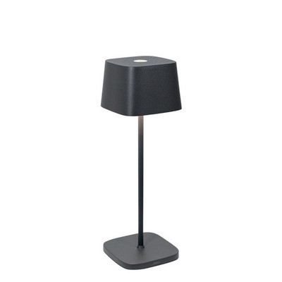 Zafferano LD0870N4 Ofelia Pro Table Lamp with Contact Charging Base, Dark Grey