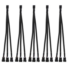 5pcs PWM Fan Splitter Cable 4-Pin Sleeved Braided Adapter Computer PC Fan Pow...