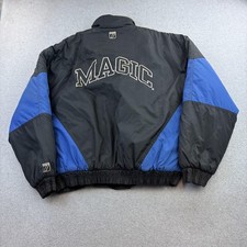 Vintage Orlando Magic Jacket Mens Large Black NBA Basketball Logo 7 90s