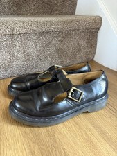 Dr. Martens Polley Black T-Bar Mary Jane Leather Shoes UK Size 6