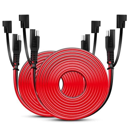  2PCS 12FT SAE to SAE Extension Cable 16AWG 2 Pin 2Pcs 12FT SAE Extension Cable