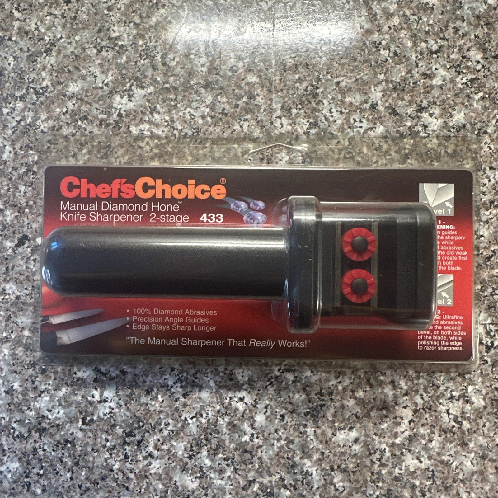 Chefs Choice Manual Diamond Hone Knife Sharpener 433 Unopened