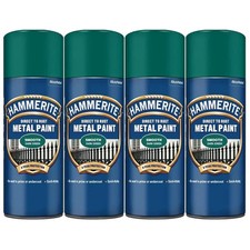 4 x Hammerite DARK GREEN 400ml Direct To Rust Smooth Quick Drying Spray Paint