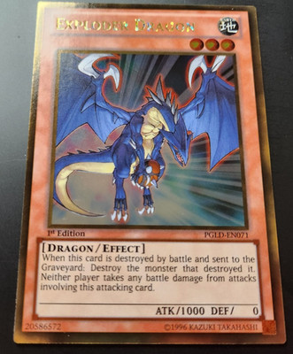 Yu-Gi-Oh! Exploder Dragon - PGLD-EN071 - Gold Rare 1st Exactly as Seen
