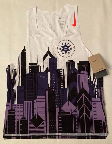 Mens Medium Nike Chicago Marathon Aeroswift Dri-Fit Running Singlet FV6335-100