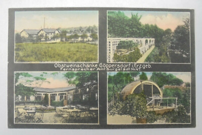 Obstweinschänke Göppersdorf i.Erzgeb., PLZ 09217, Burgstädt, 4-Bild-Karte, 1914