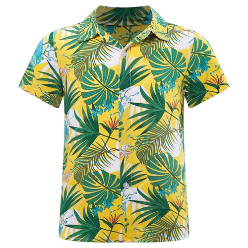 Kids Boys Shirts Party Blouse Sports Top Hawaii Leisure Vacation Casual Summer - Picture 40 of 94