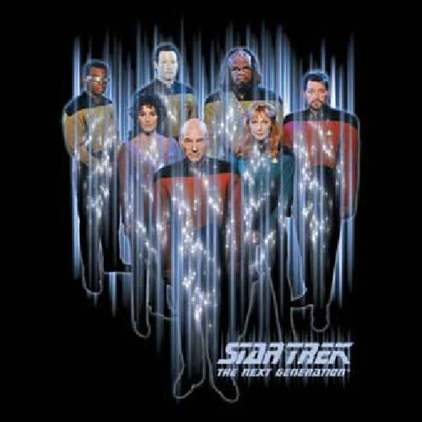 ALTRA T shirt Star Trek: The Next Generation serie TV Main Crew Beaming Up NUOVA NON INDOSSATA