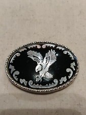 Vintage Eagle Veteran American Western Patriotic Biker 1970s Belt Buckle.