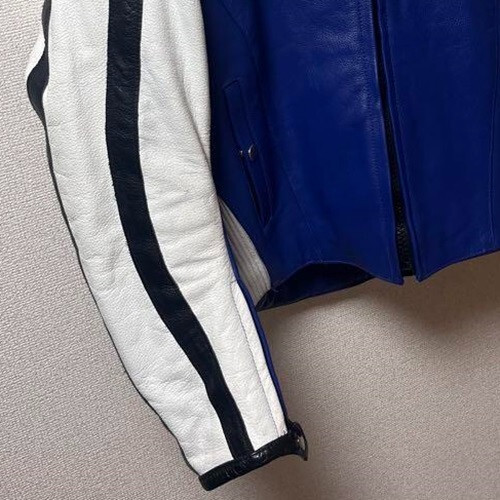 MARTINI RACING Leather Biker Jacket, Soft Protector Included MARTINI RACING Leather Biker Jacket, Soft Protector Included