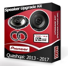 Pioneer car speakers for Nissan Qashqai Front Doors + Adaptor rings 300W