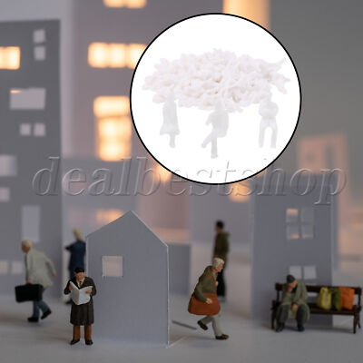 100 x Unpainted Figures People Architectural Miniature Models 1:100 Kit