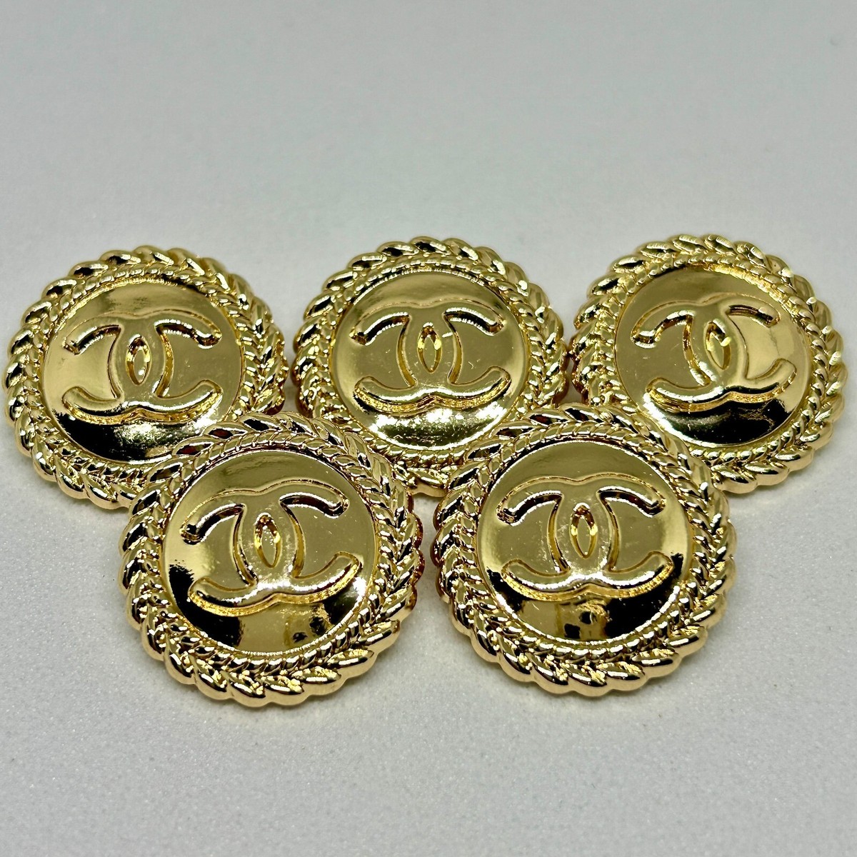 10 Gold Chanel Buttons CC Logo Metal 22mm Vintage (LG003) | eBay