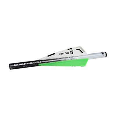Quikfletch Hellfire Stabilizing Fletching - White/Green 3'' Vane