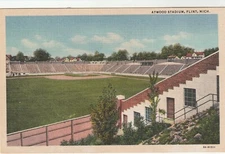 Flint MI-Michigan Atwood Stadium Antique Vintage Souvenir Postcard