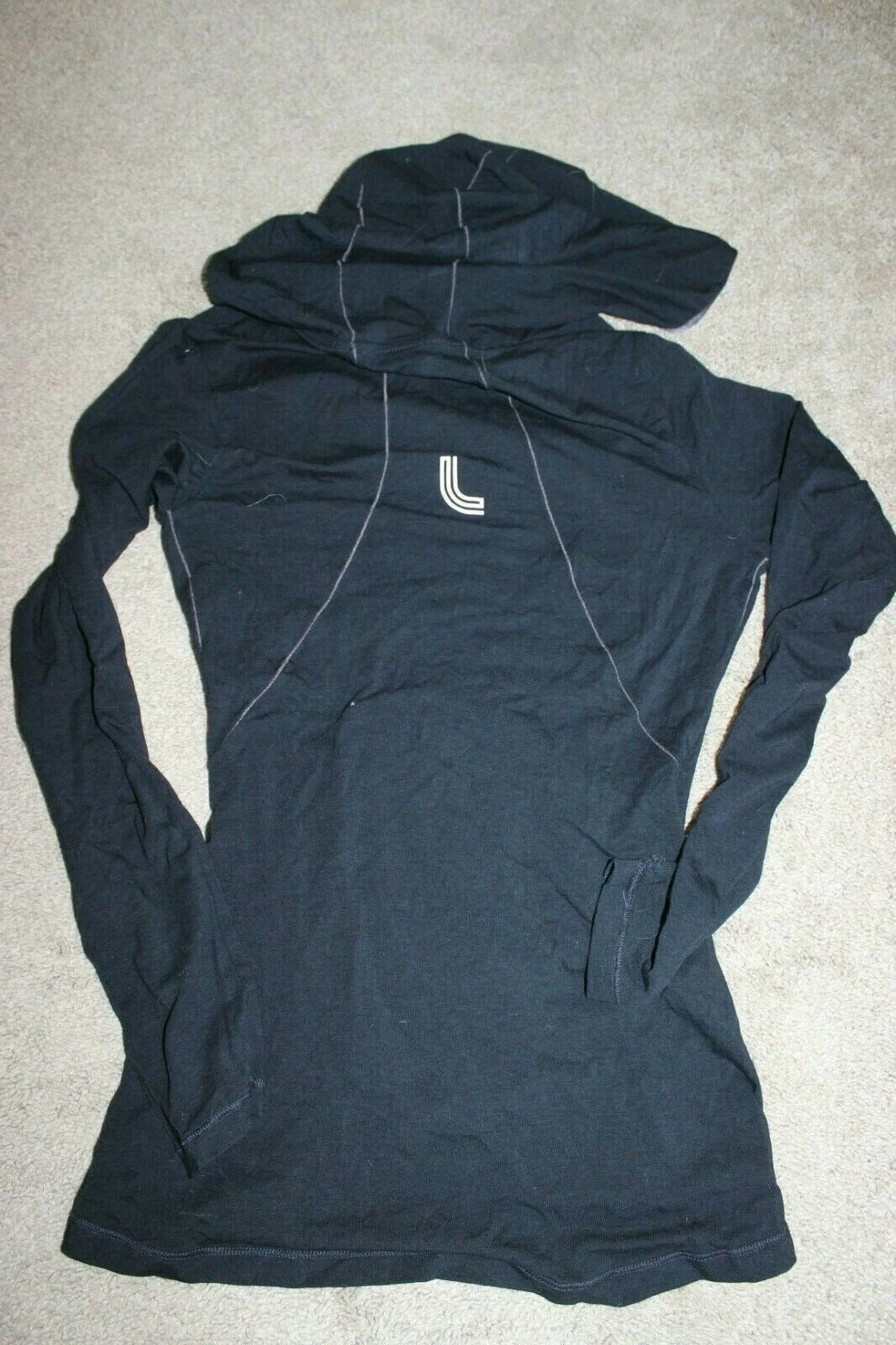 lole faux wrap long sleeve stretch top hoodie