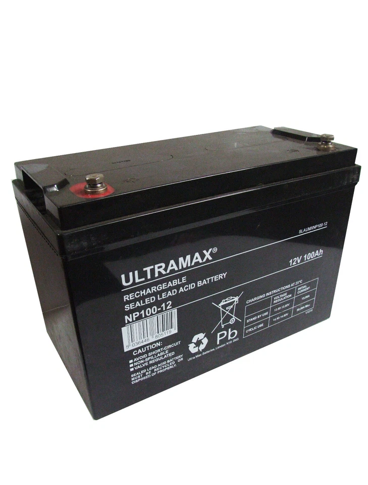100Ah 12V Deep Cycle AGM Battery for Leisure, Solar, Wind and Off-grid 12 volt - Image 2 of 2