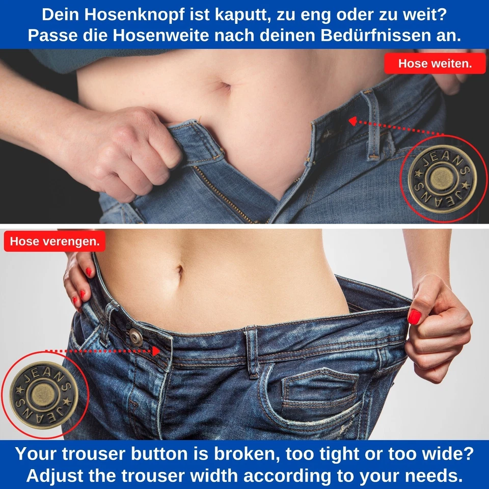 Hosen Ersatz Knöpfe 40 Pack Jeansknöpfe Set Ø 20 mm, Ø 17 mm, Ø 14 mm, Knopf Set - Bild 2 von 4