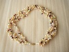14K MO YELLOW GOLD FRESHWATER PASTEL PEARLS MULTI-GEMSTONE 3-STRAND NECKLACE-17" — photo 5