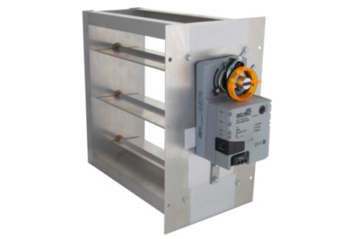 20'' x 8'' Rectangular 2 Position Zone Damper - Belimo 3 Wire Actuator- Bottom Mou
